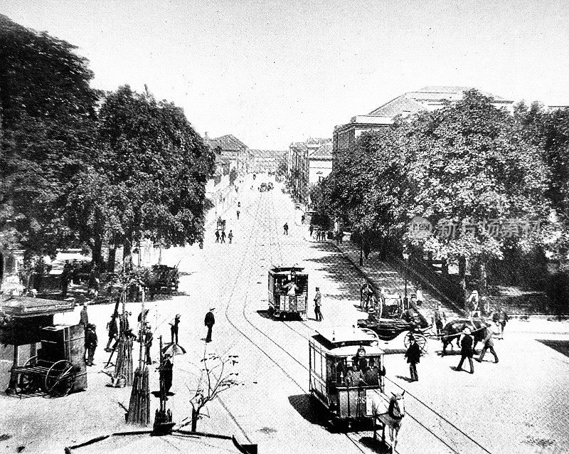 Stuttgart, Neckarstra?e close to Charlottenplatz, 1880